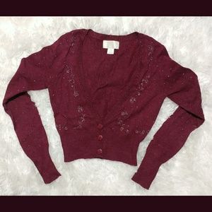 SOLD AE Beaded Cropped Cardigan Sweater Cardi